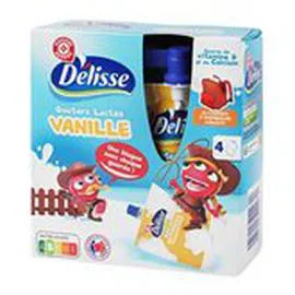 MARQUE REPÈRE, DÉLISSE Gourdes Goûters lactés Vanille 4x85g