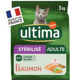 ULTIMA Croquettes pour chat stérilisé au saumon 3kg