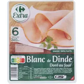 CARREFOUR EXTRA Blanc de dinde doré au four 6x40g
