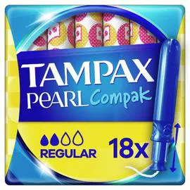 TAMPAX Tampons Pearl Compak Régulier Avec Applicateur x18