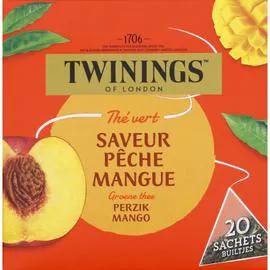 TWININGS Thé vert pèche mangue x20 32g