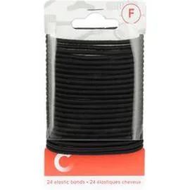AUCHAN, COSMIA Elastiques cheveux noirs x24