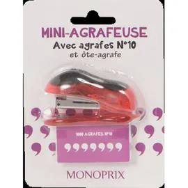 MONOPRIX MAISON Mini Agrafeuse Avec Agrafes N°10 l'unité