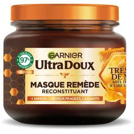 GARNIER, ULTRA DOUX Masque Cheveux Remède Reconstituant Cheveux Fragiles Trésors de Miel 340ml