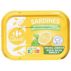 CARREFOUR CLASSIC' Sardines citron basilic 95g