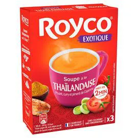ROYCO Exotique soupe instantanée à la thaïlandaise poulet curry et piment de Cayenne 3x20cl