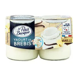 LE PETIT BASQUE Yaourt de brebis vanille 2x125g