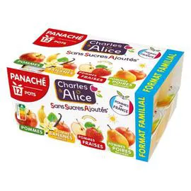 CHARLES & ALICE Purée de fruits Fruits Panaché 12x100g