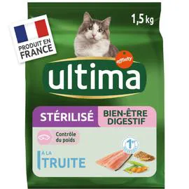 ULTIMA Croquettes pour chat stérilisés sensibles 1,5kg