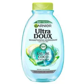 GARNIER, ULTRA DOUX Shampoing Hydratant Tous Types de Cheveux Eau de Coco 300ml