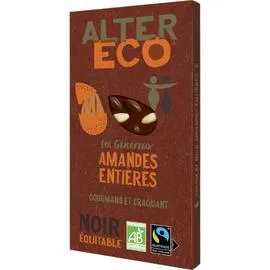 ALTER ECO Chocolat noir amandes entières bio 200g