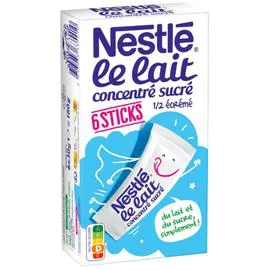 NESTLÉ Lait concentré sucré x6 sticks 6x5g
