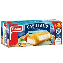FINDUS Poisson pané tranches de cabillaud 100% filet msc 1,02kg