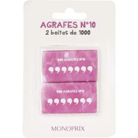 MONOPRIX MAISON 2 boîtes d agrafes n°10 l'unité
