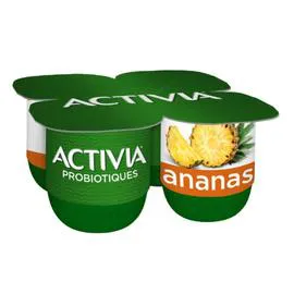 DANONE, ACTIVIA Yaourt aux fruits bifidus ananas 4x125g