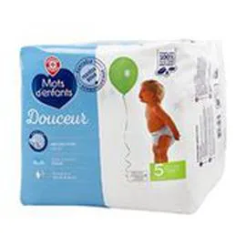 MARQUE REPÈRE, MOTS D'ENFANTS Couches bébé T5 Douceur - 11/25kg - x66 x66