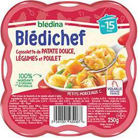 BLÉDINA, BLÉDICHEF Repas bébé Patate légumes poulet - dès 15 mois 250g