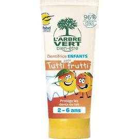L'ARBRE VERT Dentifrice Enfant 2 à 6 ans saveur Tutti-Frutti 50ml