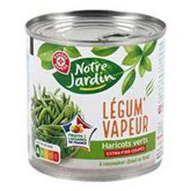 MARQUE REPÈRE, NOTRE JARDIN Haricots verts Extra fins vapeur 225g