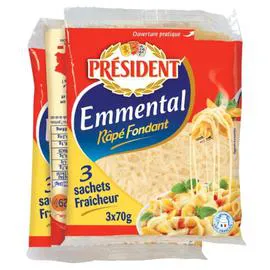 PRÉSIDENT Fromage Râpé Emmental 3x70g