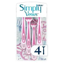 GILLETTE, VENUS Rasoir Jetable Femme Simply x4