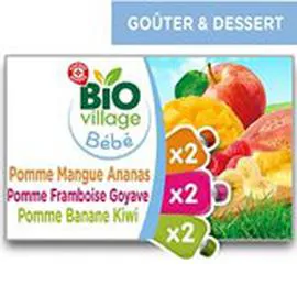 MARQUE REPÈRE, BIO VILLAGE Gourde - 6 mois Bio 6x90g