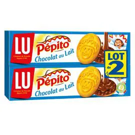 LU, PÉPITO Biscuits nappés au chocolat au lait Pepito 2x192g