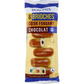 MONOPRIX Brioches coeur fondant chocolat x8