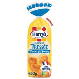 HARRYS Brioche tressée allégée en sucre sans additifs 450g