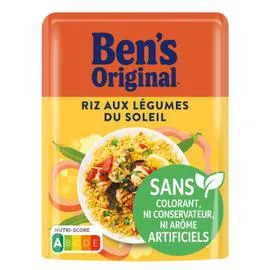 BEN'S ORIGINAL Riz micro ondes express aux légumes du soleil 220g