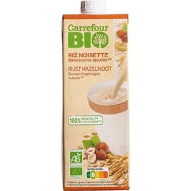 CARREFOUR BIO Boisson végétale riz noisette s/sucres ajoutés Bio 1l