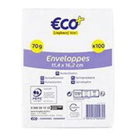 ECO+ Enveloppes 11,4x16,2cm x100