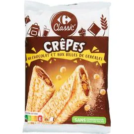 CARREFOUR CLASSIC' Crêpes chocolat et billes de céréales 8x32g