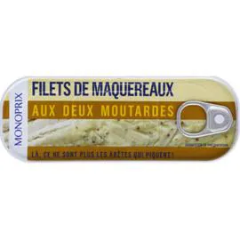 MONOPRIX Filets de maquereaux aux deux moutardes 85g