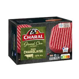 CHARAL Steak haché pur boeuf charolais 15% MG 1kg