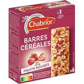 CHABRIOR 6 barres céréalières à la framboise et à la fraise 108g