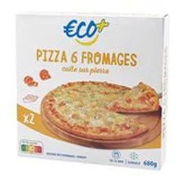 ECO+ Pizza 6 fromages x2 680g
