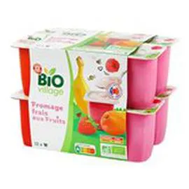 MARQUE REPÈRE, BIO VILLAGE Fromage frais Fruits panachés 12x50g
