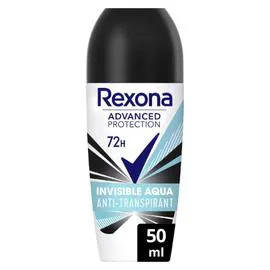 REXONA Déodorant bille Invisible aqua 72h 50ml