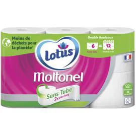 MOLTONEL Papier toilette blanc sans tube x6