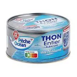 MARQUE REPÈRE, PÊCHE OCÉAN Thon entier MSC Naturel 140g