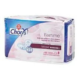 MARQUE REPÈRE, CHORYS Serviette incontinence Maxi x12