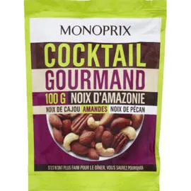 MONOPRIX Cocktail gourmand noix de cajou, amandes & noix de pécan 100g