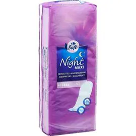 CARREFOUR SOFT Serviettes hygiéniques Night Maxi x10