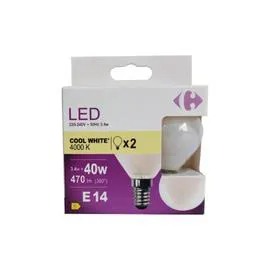 CARREFOUR Ampoule LED Fil sphérique - 40W - E14 x2