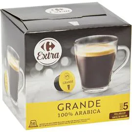 CARREFOUR EXTRA Café en capsules intensité 16x7g