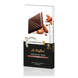 LES CRÉATIONS Le Raffiné chocolat noir éclats de fèves de cacao 100g