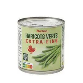 AUCHAN Haricots verts extra-fins 220g