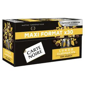 CARTE NOIRE Café capsules Compatibles Nespresso Lungo Classique °6 168g