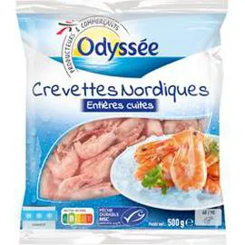 ODYSSÉE Crevettes nordiques entières cuites 500g